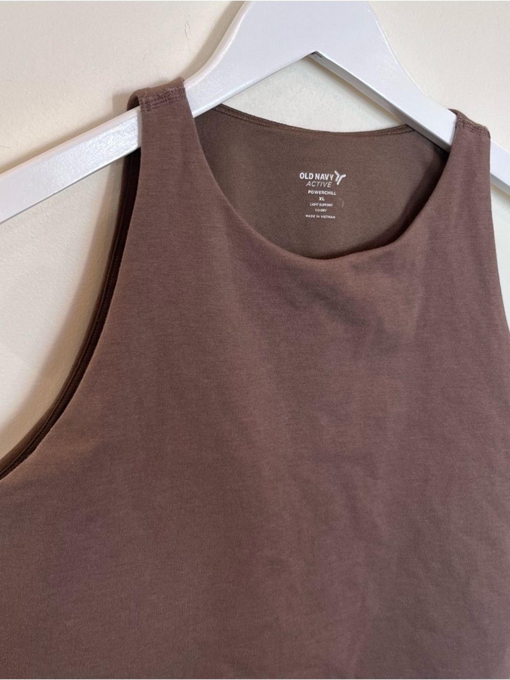 Old Navy Active Powerchill Cropped Tank Brown Womens Xl Go Dry - Picture 2 of 6